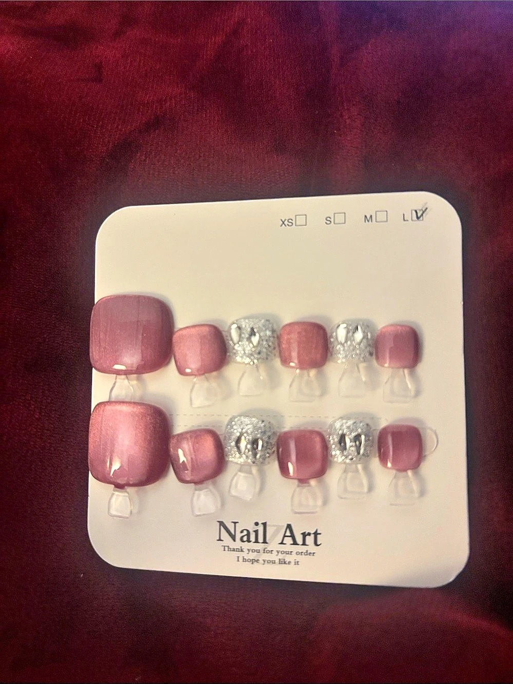 Pink Press-On Nail Set NWT